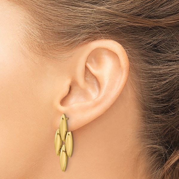 Leslie's 14K Polished Fancy Dangle Post Earrings - Image 3