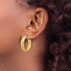 Leslie's 14K Polished Weave Design Round Hoop Earrings - Image 3