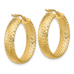 Leslie's 14K Polished Weave Design Round Hoop Earrings - Image 4