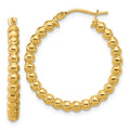 Leslie's 14K Polished Beaded Round Hoop Earrings