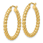 Leslie's 14K Polished Beaded Round Hoop Earrings - Image 2
