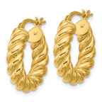 Leslie's 14K Polished and Twisted Round Hoop Earrings - Image 2