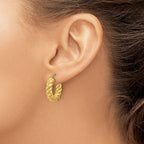 Leslie's 14K Polished and Twisted Round Hoop Earrings - Image 3