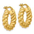 Leslie's 14K Polished and Twisted Round Hoop Earrings - Image 4