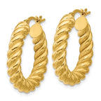 Leslie's 14K Polished and Twisted Round Hoop Earrings - Image 2