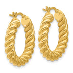 Leslie's 14K Polished and Twisted Round Hoop Earrings - Image 4