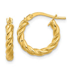 Leslie's 14K Polished and Twisted Round Hoop Earrings