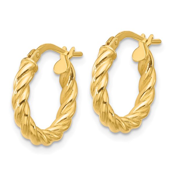 Leslie's 14K Polished and Twisted Round Hoop Earrings - Image 2
