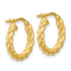 Leslie's 14K Polished and Twisted Round Hoop Earrings - Image 4