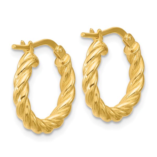 Leslie's 14K Polished and Twisted Round Hoop Earrings - Image 4