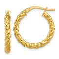 Leslie's 14K Polished and Twisted Round Hoop Earrings