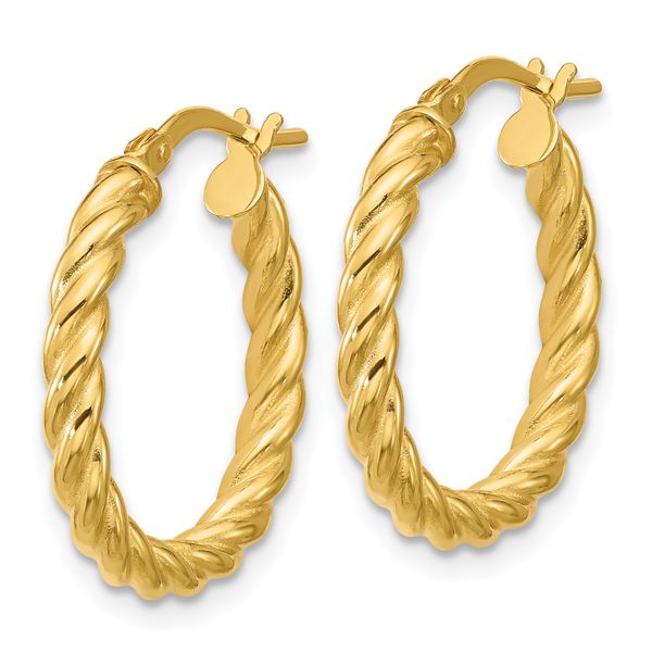 Leslie's 14K Polished and Twisted Round Hoop Earrings - Image 2