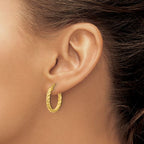 Leslie's 14K Polished and Twisted Round Hoop Earrings - Image 3