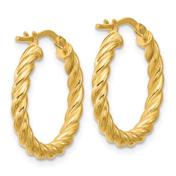 Leslie's 14K Polished and Twisted Round Hoop Earrings - Image 4