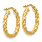Leslie's 14K Polished and Twisted Round Hoop Earrings - Image 4
