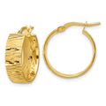 Leslie's 14K Polished and Diamond-cut Round Hoop Earrings