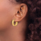 Leslie's 14K Polished and Diamond-cut Round Hoop Earrings - Image 3