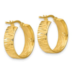 Leslie's 14K Polished and Diamond-cut Round Hoop Earrings - Image 4