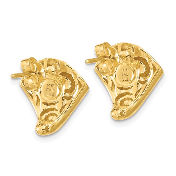 Leslie's 14K w/Black Enamel Polished Fancy Post Earrings - Image 4