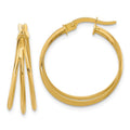 Leslie's 14K Polished 3-row Round Hoop Earrings