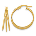 Leslie's 14K Polished 3-row Round Hoop Earrings