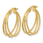 Leslie's 14K Polished 3-row Round Hoop Earrings - Image 2