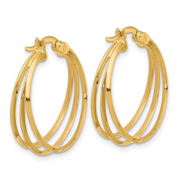 Leslie's 14K Polished 3-row Round Hoop Earrings - Image 4