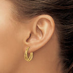 Leslie's 14K Polished 3-row Round Hoop Earrings - Image 3