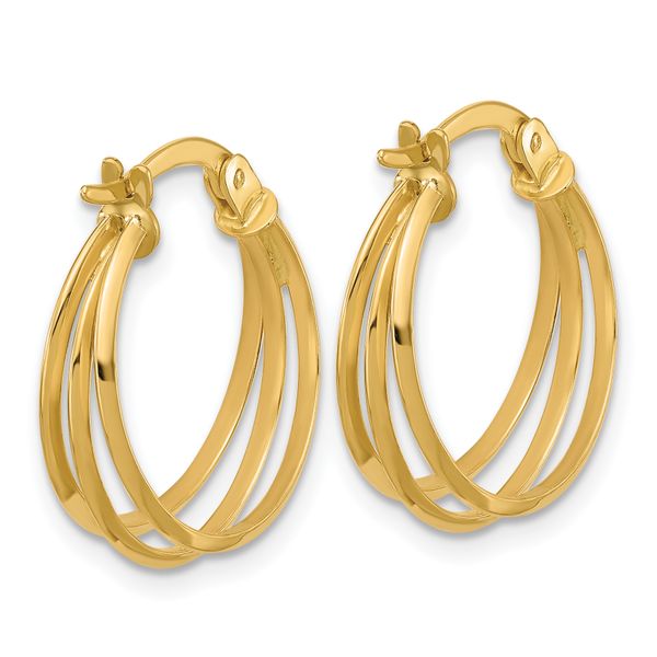 Leslie's 14K Polished 3-row Round Hoop Earrings - Image 4