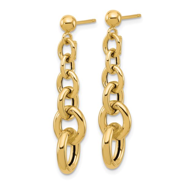 Leslie's 14K Polished Fancy Circle Link Dangle Post Earrings - Image 2