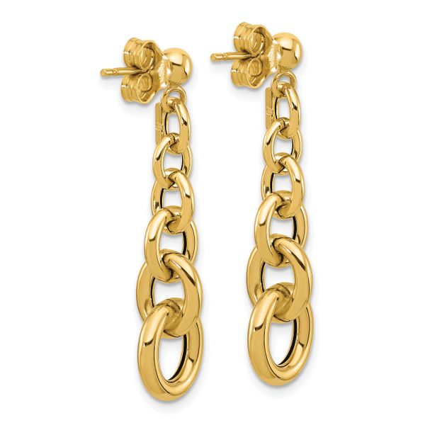 Leslie's 14K Polished Fancy Circle Link Dangle Post Earrings - Image 4
