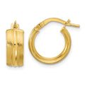 Leslie's 14K Polished and Satin Round Hoop Earrings