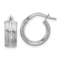 Leslie's 14K White Gold Polished and Satin Round Hoop Earrings