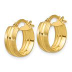 Leslie's 14K Polished and Satin Round Hoop Earrings - Image 2