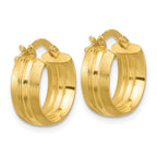 Leslie's 14K Polished and Satin Round Hoop Earrings - Image 4