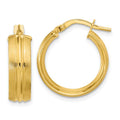 Leslie's 14K Polished and Satin Round Hoop Earrings