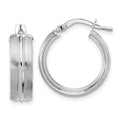 Leslie's 14K White Gold Polished and Satin Round Hoop Earrings