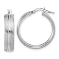 Leslie's 14K White Gold Polished and Satin Round Hoop Earrings