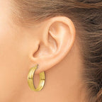 Leslie's 14K Polished and Satin Round Hoop Earrings - Image 3