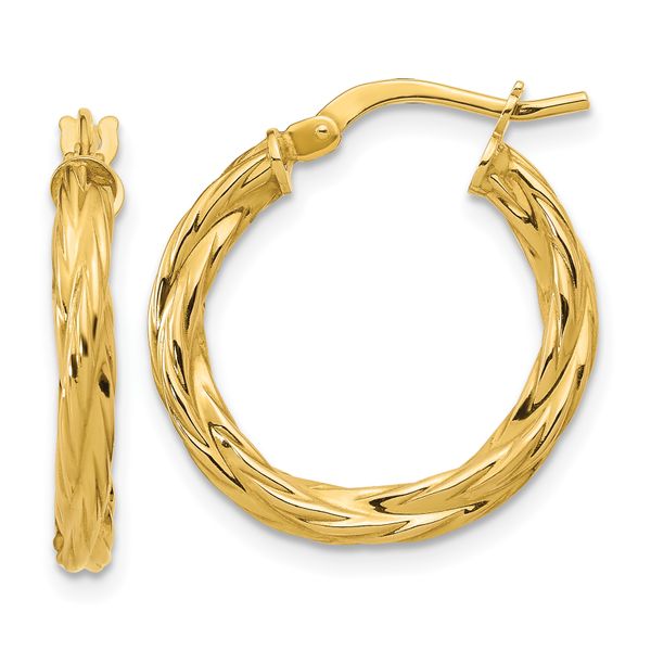 Leslie's 14K Polished Twisted Round Hoop Earrings