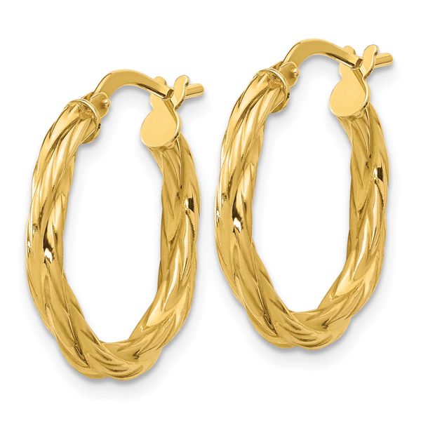 Leslie's 14K Polished Twisted Round Hoop Earrings - Image 2