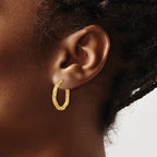 Leslie's 14K Polished Twisted Round Hoop Earrings - Image 3