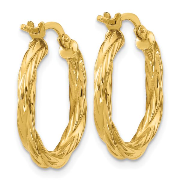 Leslie's 14K Polished Twisted Round Hoop Earrings - Image 4