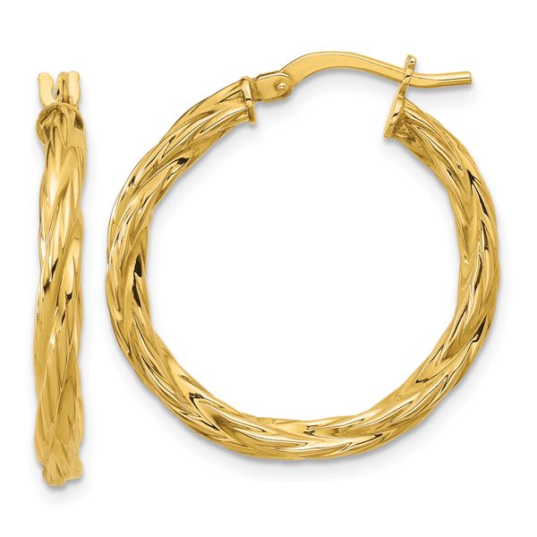 Leslie's 14K Polished Twisted Round Hoop Earrings