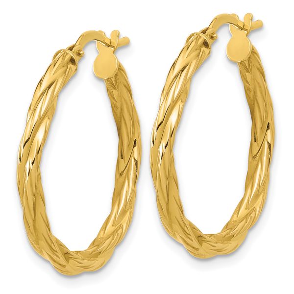 Leslie's 14K Polished Twisted Round Hoop Earrings - Image 2