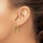 Leslie's 14K Polished Twisted Round Hoop Earrings - Image 3