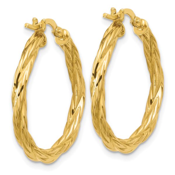 Leslie's 14K Polished Twisted Round Hoop Earrings - Image 4