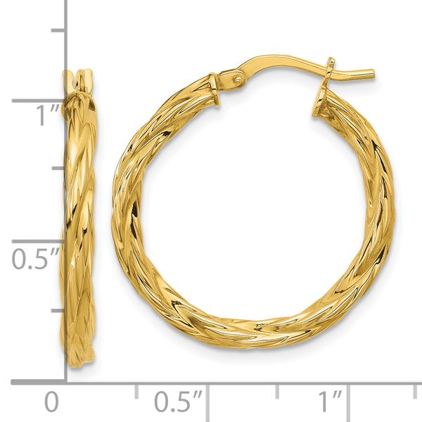 Leslie's 14K Polished Twisted Round Hoop Earrings - Image 5