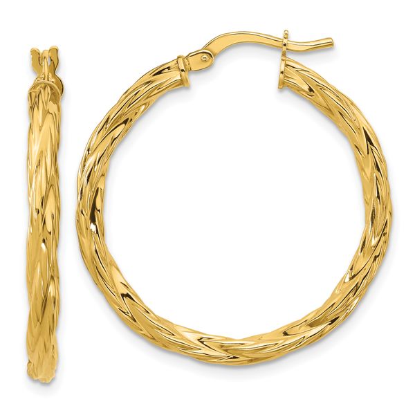Leslie's 14K Polished Twisted Round Hoop Earrings