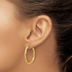 Leslie's 14K Polished Twisted Round Hoop Earrings - Image 3